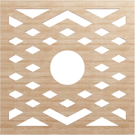 Ekena Millwork Chevron Wood Fretwork Pierced Ceiling Medallion, Alder, 20"OD x 5 1/8"ID x 1/4"T CMWP20X20X0250CHAL